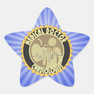STICKER ÉTOILE LOGO DE CARDIOLOGUE - DOCTEUR DE COEUR
