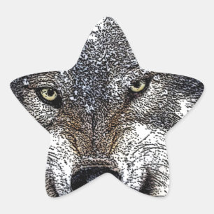Sticker Étoile Loup sauvage