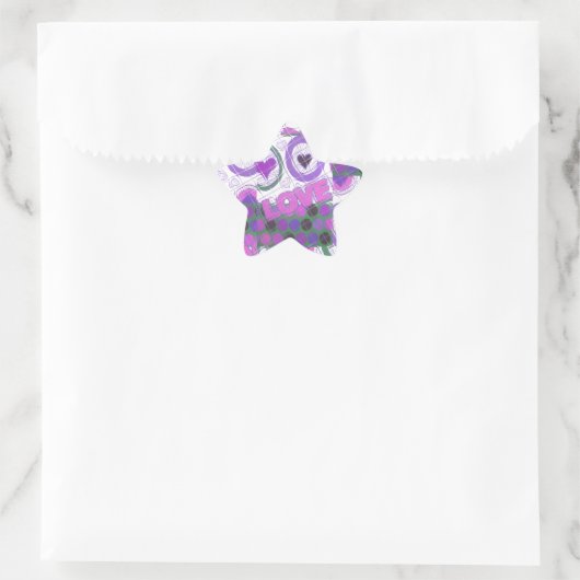 Sticker Étoile Lovely Love Heart Motif Art Imprimer (Sac)