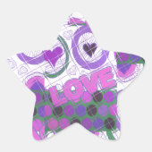 Sticker Étoile Lovely Love Heart Motif Art Imprimer (Devant)