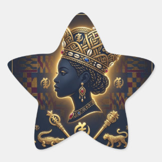 Sticker Étoile Majestic African queen portrait 