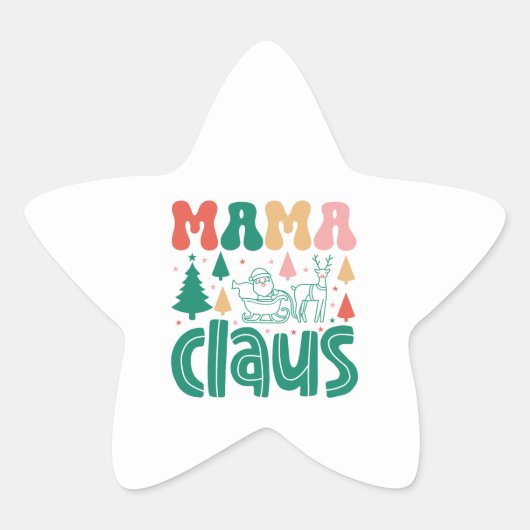 Sticker Étoile Mama Claus Christmas Design-60097 (Devant)