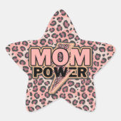 Sticker Étoile Maman Empreinte de léopard rose Power (Devant)