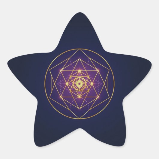 Sticker Étoile Mandala Doré Céleste — Équilibre dans l'Infini (Devant)