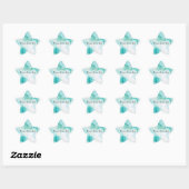 Sticker Étoile Marbre blanc Mint Green Gold (Feuille)