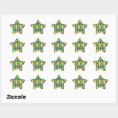 Sticker Étoile Mardi Gras Arlequin Fleur De Lis (Feuille)