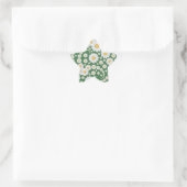 Sticker Étoile Marguerites blanches sur fond vert (Sac)