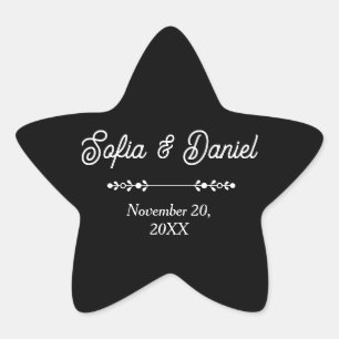 Sticker Étoile Mariage noir et blanc de luxe Chic Couple artistiq