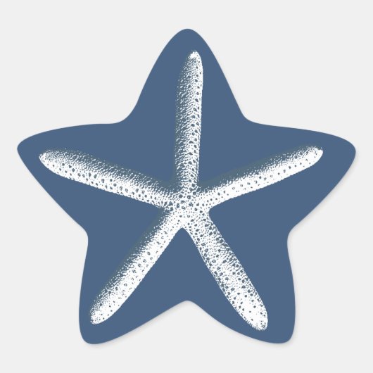 Sticker Étoile Marine Blue Starfish Beach Mariage Faveur (Devant)