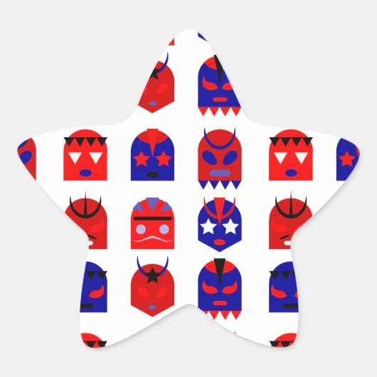 Sticker Étoile masques lucha libre (Devant)