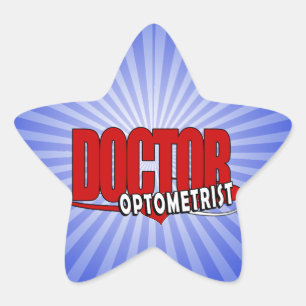STICKER ÉTOILE MÉDECIN LOGO OPTOMÉTRISTE GRAND ROUGE