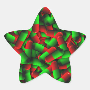 Sticker Étoile médicaments pour pilules rouges