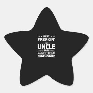 Sticker Étoile Meilleur Oncle Freakin Et Parrain Cadeaux famili