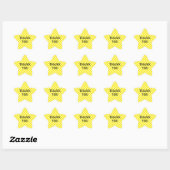 Sticker Étoile Merci à carreaux jaunes (Feuille)