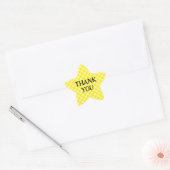 Sticker Étoile Merci à carreaux jaunes (Enveloppe)