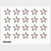 Sticker Étoile Merci Nom Rose Green Eucalyptus Woodland Favoriser (Feuille)