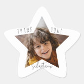 Sticker Étoile Merci photo personnalisé (Devant)