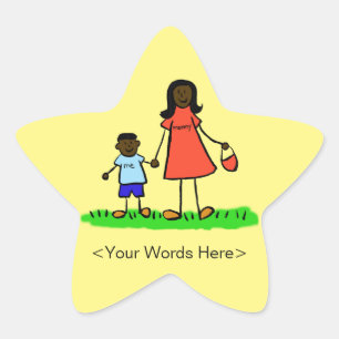 Sticker Étoile Mère et Fils Caractère de famille Personnalisé Mèr