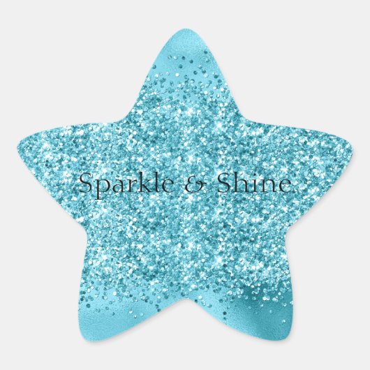 Sticker Étoile Mermaid Aqua Confetti Sparkle Parties scintillant (Devant)
