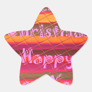 Sticker Étoile Merry Christmas Happy