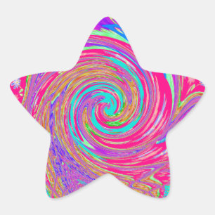 Sticker Étoile Mesmerizing Whirlpool Love Cyan Texte art Graphiqu