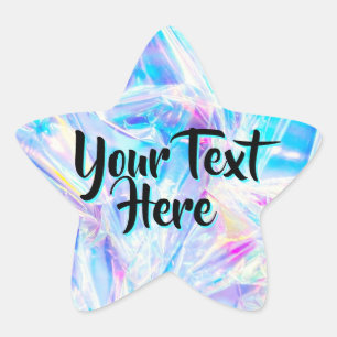 Sticker Étoile Message personnalisé Étoile holographique Textur
