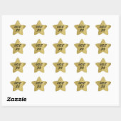Sticker Étoile Message personnalisé Gold Star avec Parties scinti (Feuille)
