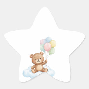 Sticker Étoile Mignon bavoir bébé ours en peluche à l'aquarelle a