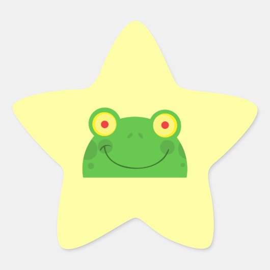 Sticker Étoile mignon dessin animé grenouille visage froggy (Devant)