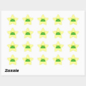 Sticker Étoile mignon dessin animé grenouille visage froggy (Feuille)