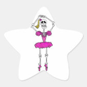 Sticker Étoile Mignonne Squelette Ballerina Pink Tutu Chaussons (Devant)