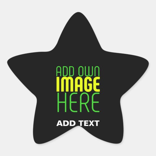 STICKER ÉTOILE MODÈLE DE TEXTE D'IMAGE NOIRE SIMPLE ET MODERNE (Devant)