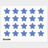 Sticker Étoile Modèle moderne de look pailleté bleu vierge glamou (Feuille)