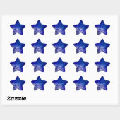 Sticker Étoile Modèle Motif de pin bleu blanc (Feuille)