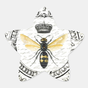 Sticker Étoile MODERNE Abeille de reine VINTAGE