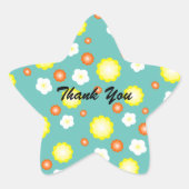 Sticker Étoile Moderne mignon dégradé Fleurs marguerites motifs g (Devant)