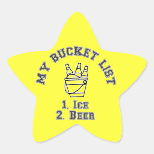 Sticker Étoile Mon Humour de liste de seaux - Glace et bière
