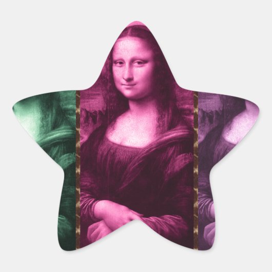 Sticker Étoile Mona Lisa Poster de animal rose rose violet (Devant)
