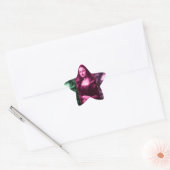 Sticker Étoile Mona Lisa Poster de animal rose rose violet (Enveloppe)