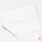 Sticker Étoile Monogramme bleu poussiéreux Initiales Mariage mini (Enveloppe)