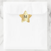 Sticker Étoile Monogramme Modèle Personnalisé Élégant Faux Gold (Sac)