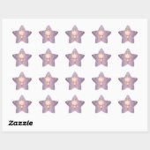 Sticker Étoile Monstres Fluffy Cute Fuzzy (Feuille)