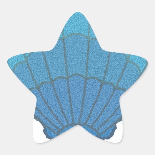 Sticker Étoile Mosaïque Blue Seashell (Devant)
