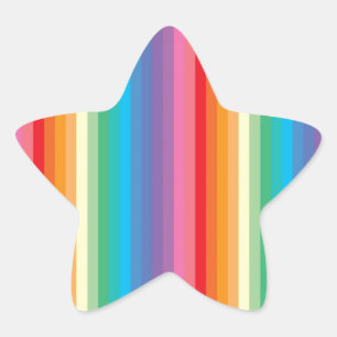 Sticker Étoile Motif à bandes de couleur arc-en-ciel