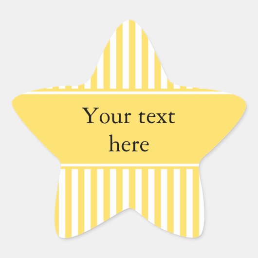 Sticker Étoile Motif à rayures jaunes et blanches (Devant)