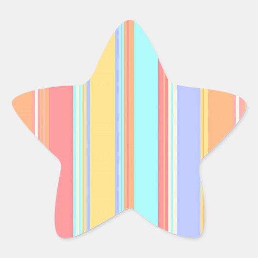 Sticker Étoile Motif à rayures pastel (Devant)