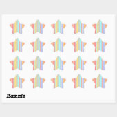 Sticker Étoile Motif à rayures pastel (Feuille)