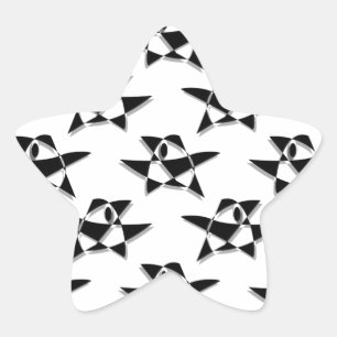 Sticker Étoile Motif Abstrait noir et blanc