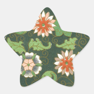 Sticker Étoile Motif antique cloisonné chinois : Vert Jade
