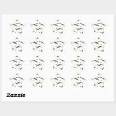 Sticker Étoile Motif blanc Puffer Fish (Feuille)